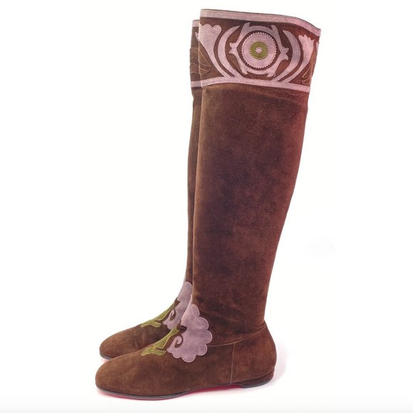 Christian Louboutin Shoes - Christian Louboutin Vintage Applique Boots 36.5